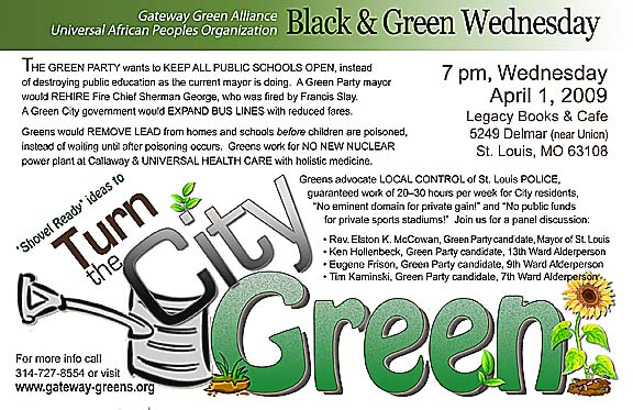 april flyer "Turn the City Green"
